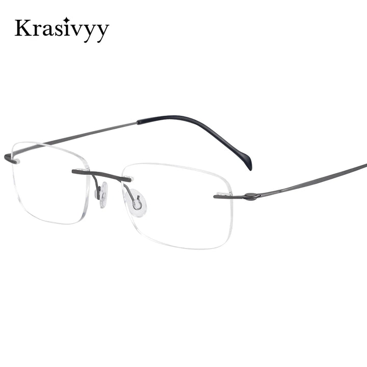Krasivyy Unisex Rimless Square Screwless Titanium Eyeglasses 421606