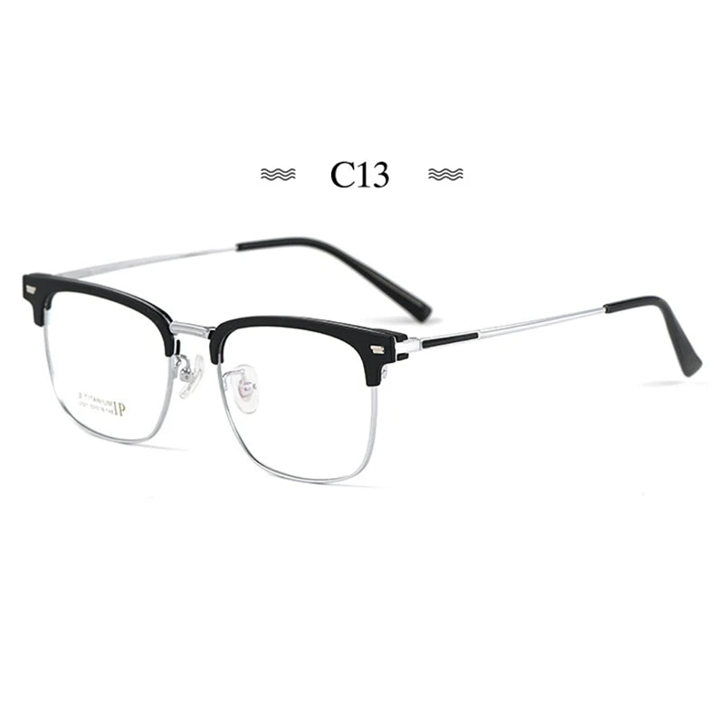 Hotochki Unisex Full Rim Oval Square Titanium Eyeglasses 23214