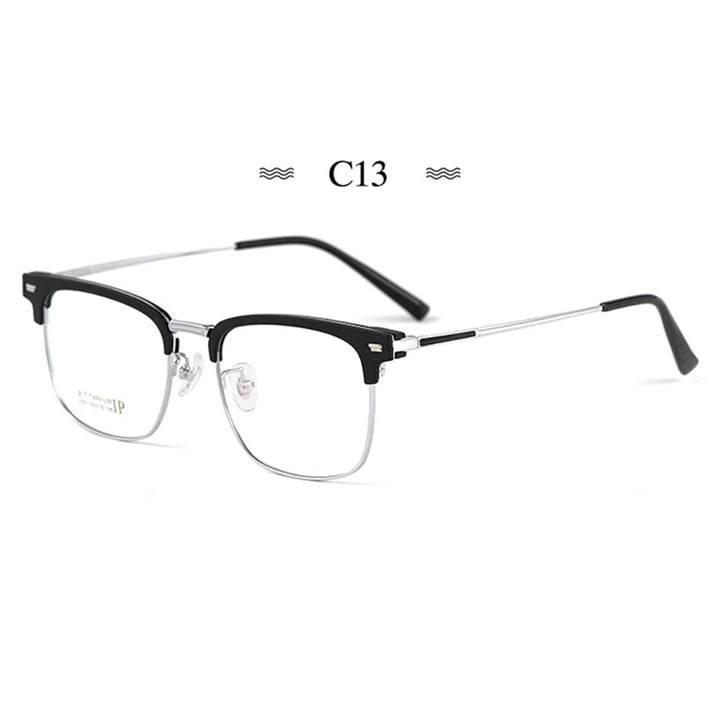 Hotochki Unisex Full Rim Oval Square Titanium Eyeglasses 23214