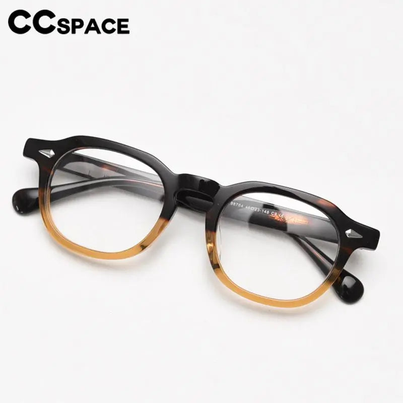 CCSpace Unisex Full Rim Square Acetate Eyeglasses 56839 Full Rim CCspace   
