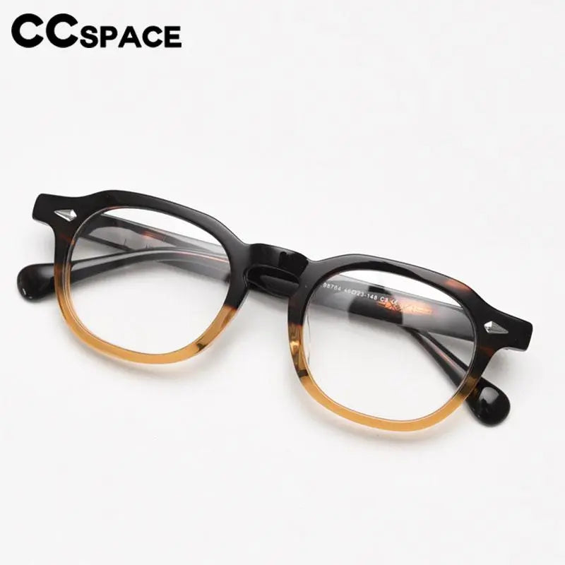 CCspace Unisex Full Rim Square Acetate Eyeglasses 56839 Full Rim CCspace   