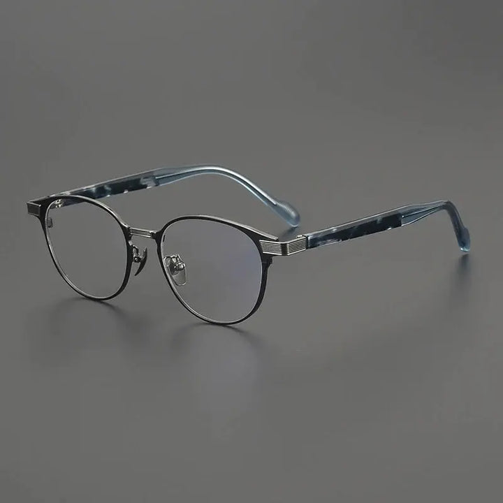 Gatenac Unisex Full Rim Oval Square Titanium Eyeglasses 190073 FuzWeb