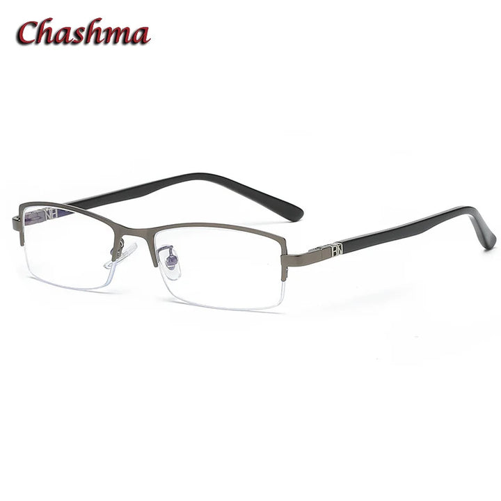 Chashma Ochki Men's Semi Rim Square Alloy Eyeglasses 9036 Semi Rim Chashma Ochki Gray  