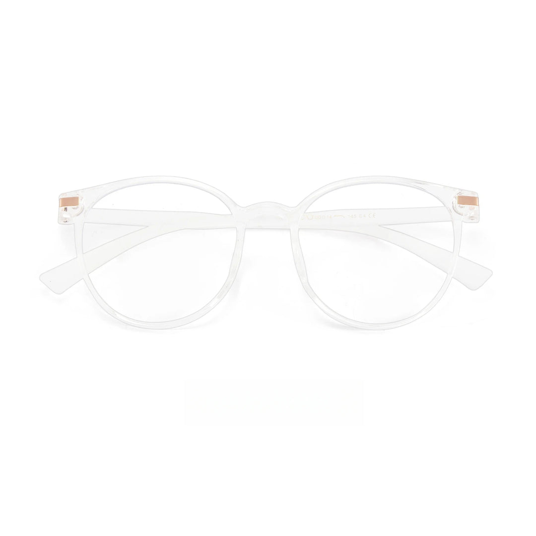 Yimaruili Unisex Full Rim Round Square Tr 90 Eyeglasses Y01151 Full Rim Yimaruili Eyeglasses Transparent White  