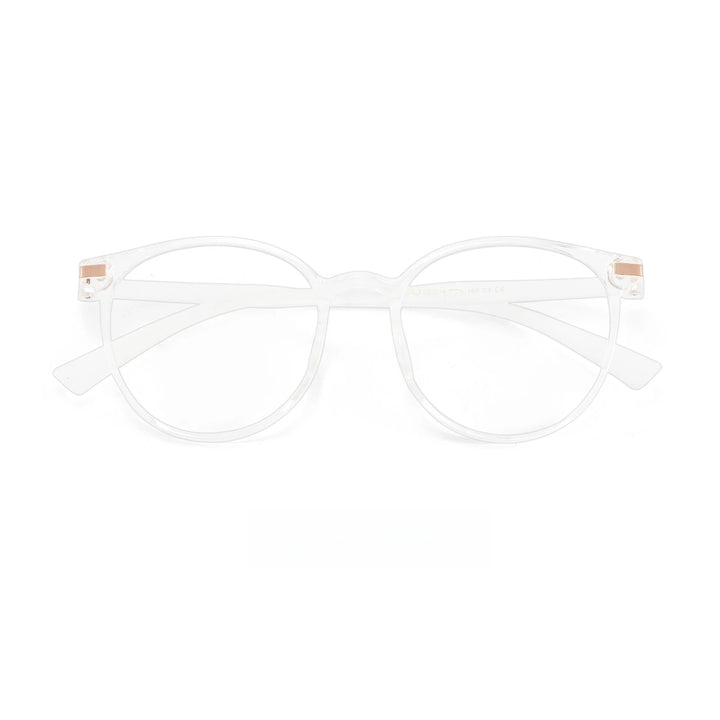 Yimaruili Unisex Full Rim Round Square Tr 90 Eyeglasses Y01151 Full Rim Yimaruili Eyeglasses Transparent White  