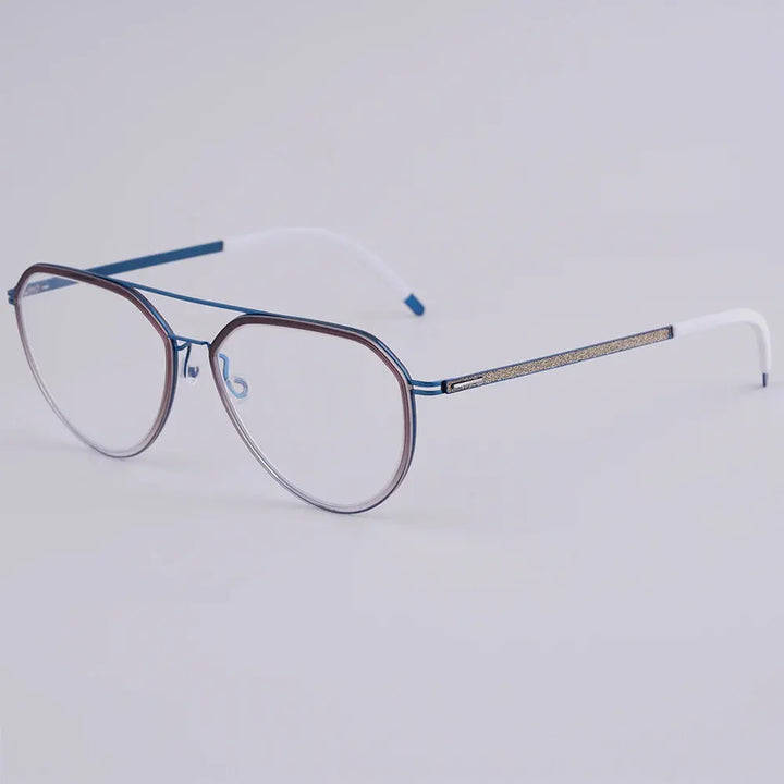 Bobbie 472652 Women’s Full Rim Polygon Double Bridge Titanium Frames FuzWeb