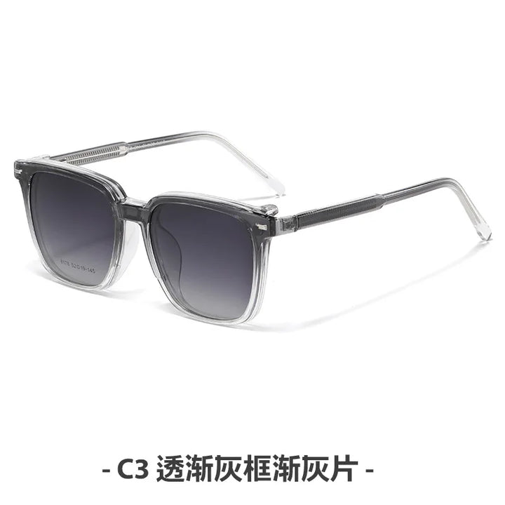 Zirosat Women's Full Rim Square Tr 90 Alloy Eyeglasses Clip On Sunglasses 8178