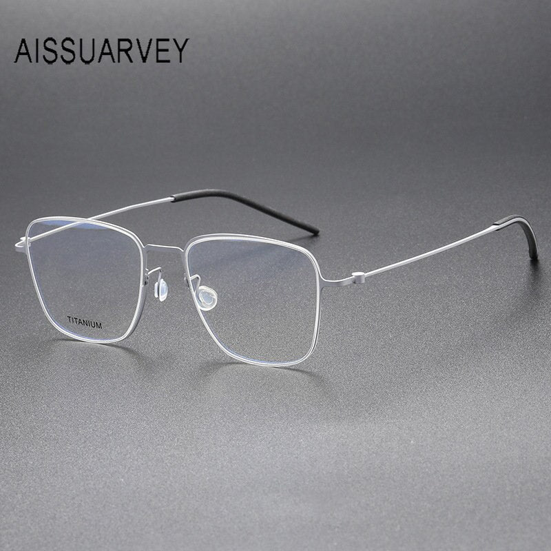 Aissuarvey Men's Full Rim Square Titanium Eyeglasses 514217 Full Rim Aissuarvey Eyeglasses   