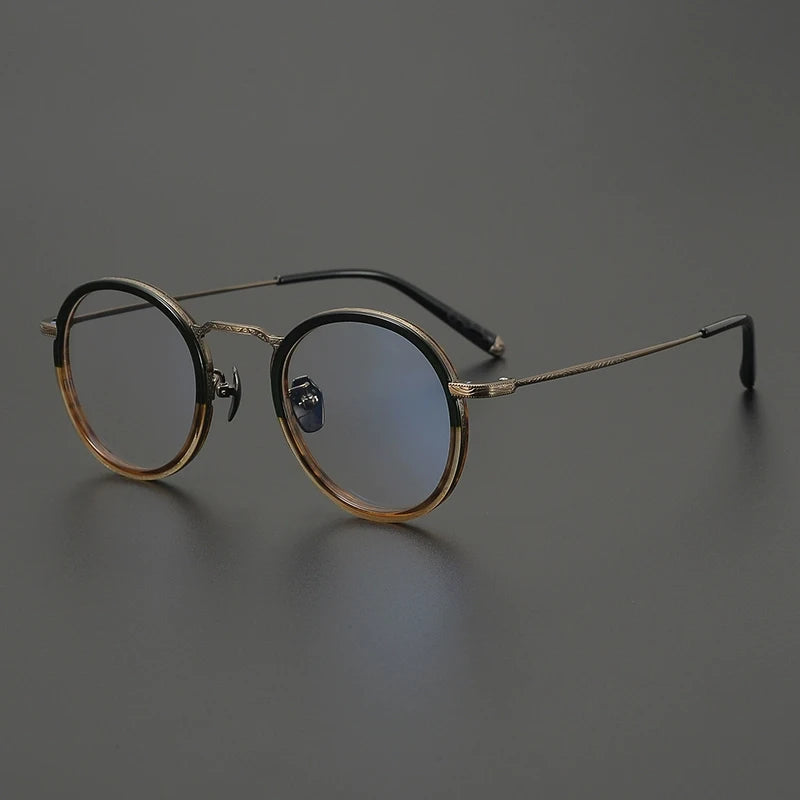 Gatenac Women's Full Rim Oval Round Acetate Titanium Eyeglasses G1288