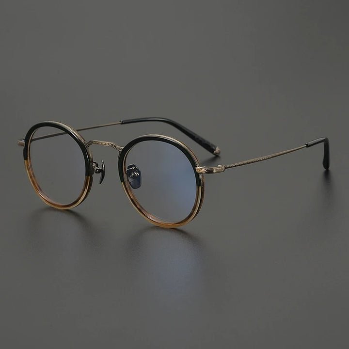 Gatenac Women's Full Rim Oval Round Acetate Titanium Eyeglasses G1288