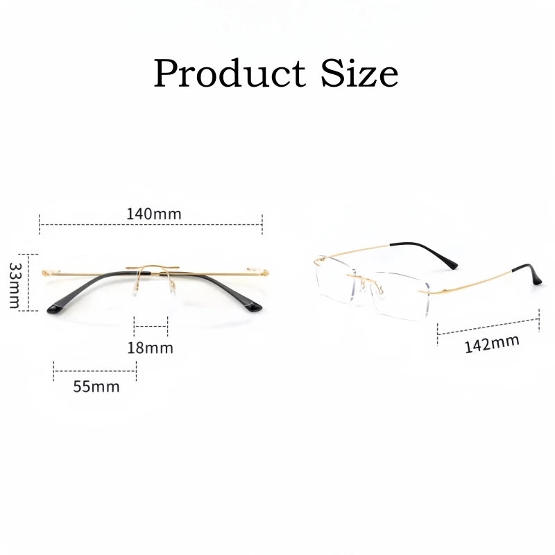 Yimaruili Unisex Rimless Square Alloy Reading Glasses 8171 Reading Glasses Yimaruili Eyeglasses