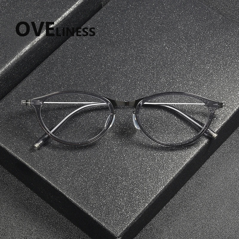 Oveliness Unisex Full Rim Square Acetate Titanium Eyeglasses 202516