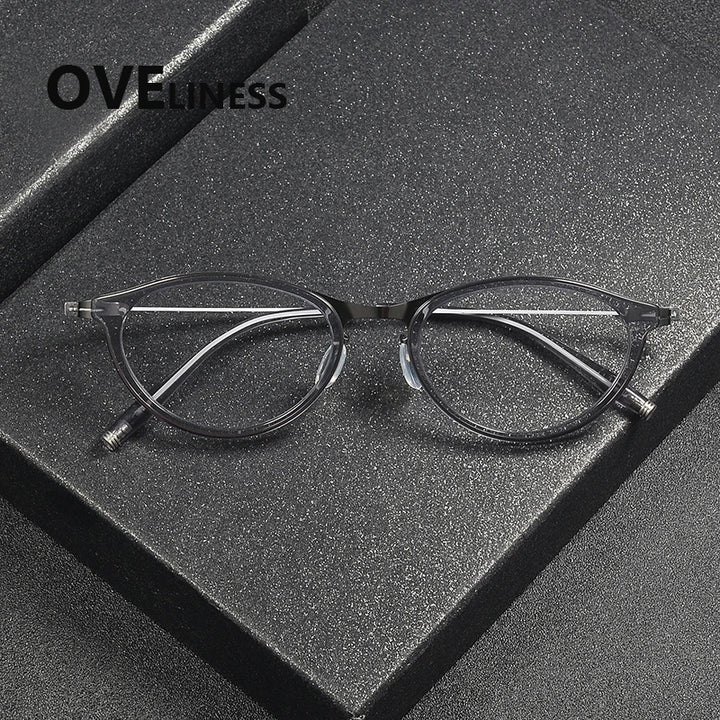 Oveliness Unisex Full Rim Square Acetate Titanium Eyeglasses 202516