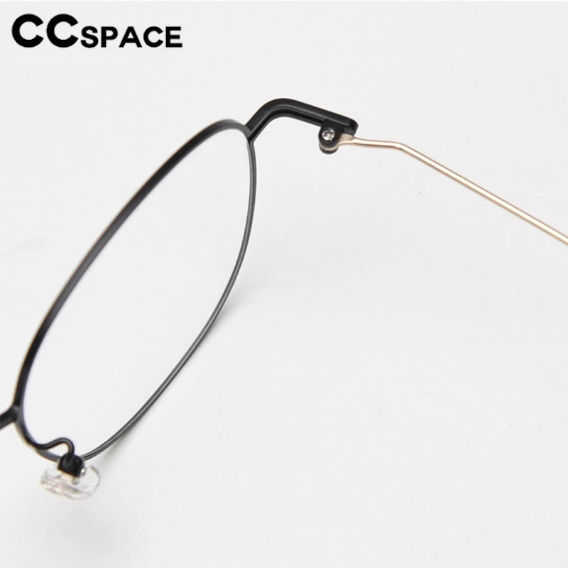 CCspace Unisex Full Rim Oval Square Titanium Eyeglasses 300722 Full Rim CCSpace   