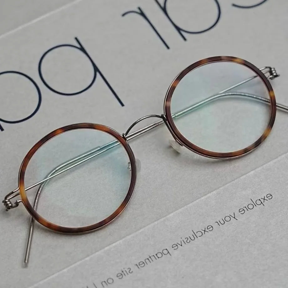 Bobbie Women's Full Rim Round Acetate Titanium Eyeglasses 224550