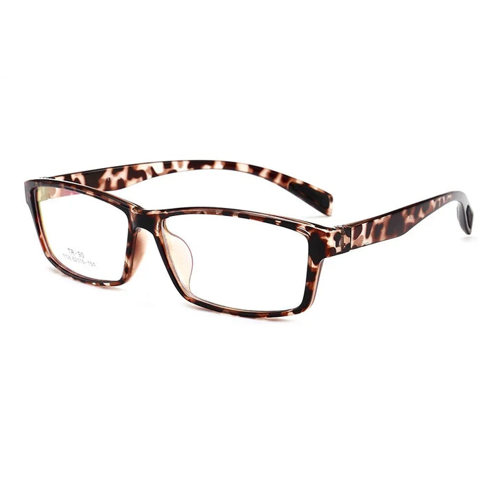 Cubojue Unisex Full Rim Big Square Tr 90 Titanium Reading Glasses 15515 Reading Glasses Cubojue +400 leopard