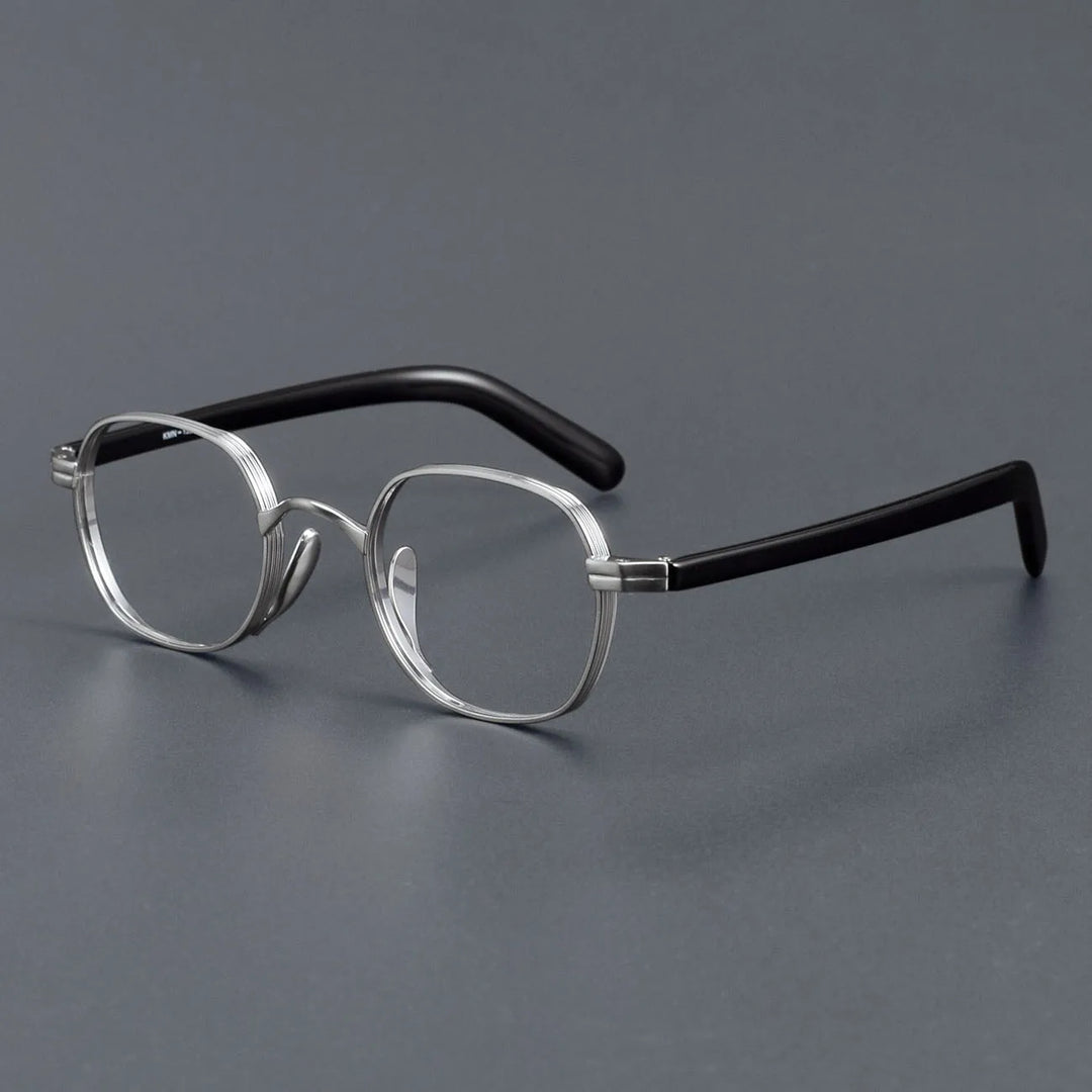 Black Mask Women's Full Rim Square Titanium Acetate Eyeglasses 366132