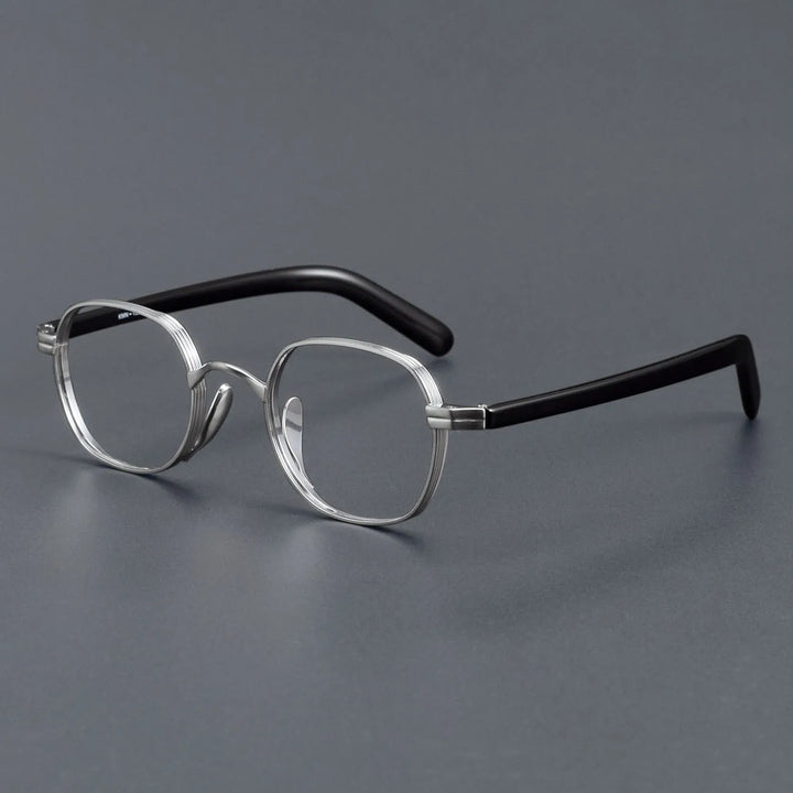 Black Mask Women's Full Rim Square Titanium Acetate Eyeglasses 366132