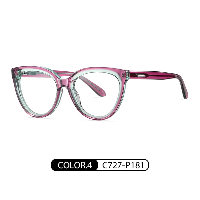 Gmei Women's Full Rim Oval Cat Eye Acetate Eyeglasses 18818
