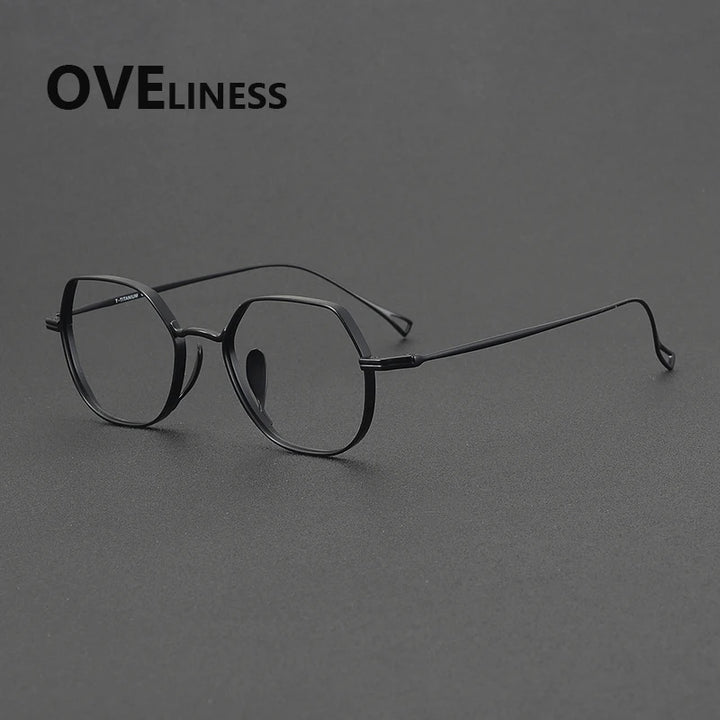 Oveliness Unisex Full Rim Square Polygon Titanium Eyeglasses 643001