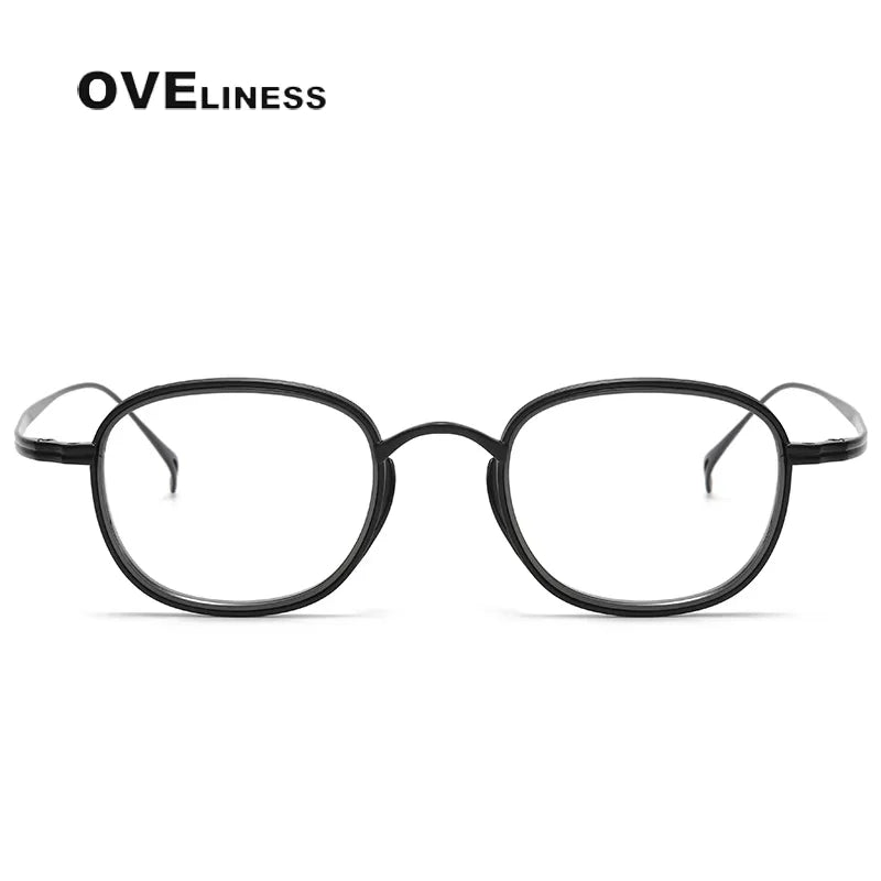 Oveliness Unisex Full Rim Square Titanium Acetate Eyeglasses 41221 Full Rim Oveliness   