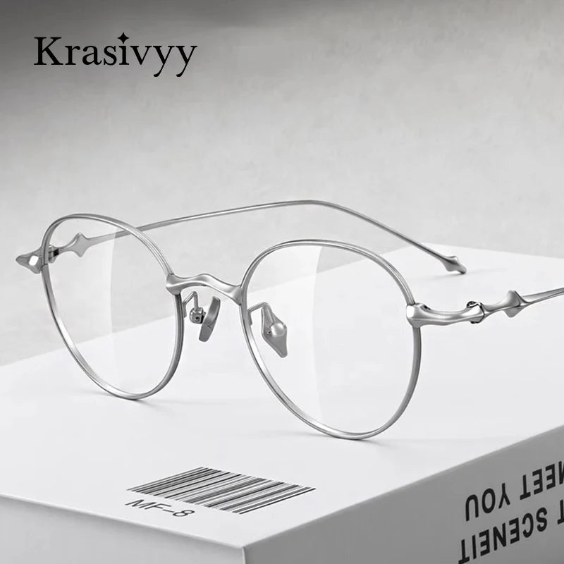 Krasivyy Women's Full Rim Round Titanium Eyeglasses Ep4549 Full Rim Krasivyy   