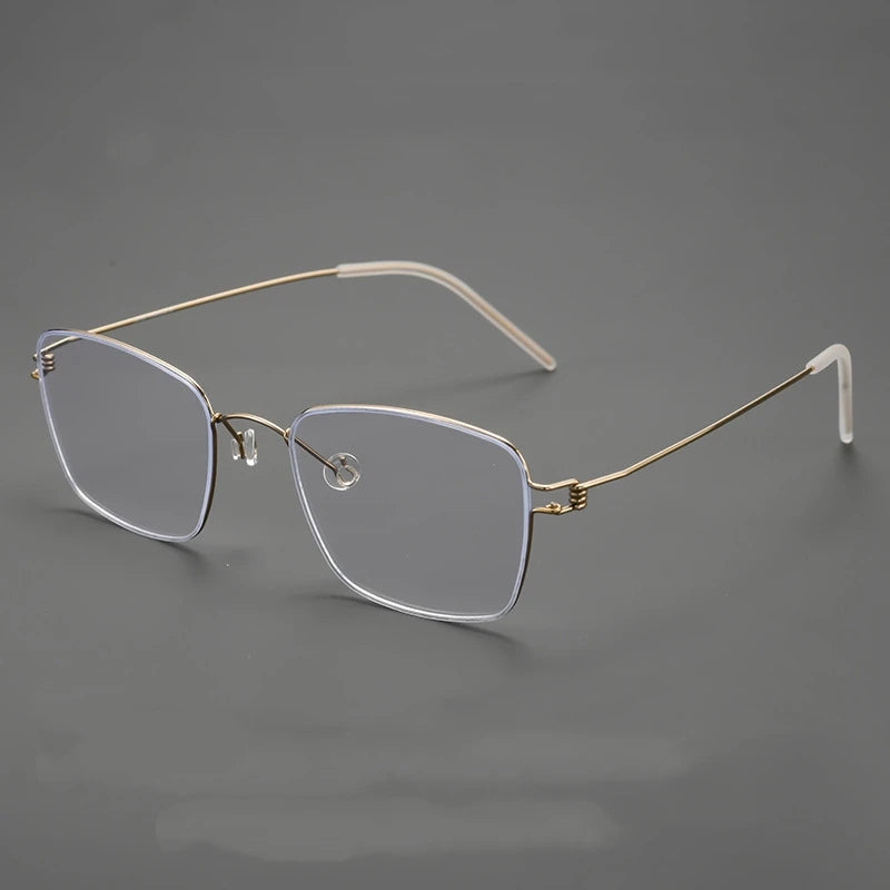 Yimaruili Women's Full Rim Square Screwless Titanium Eyeglasses 360175