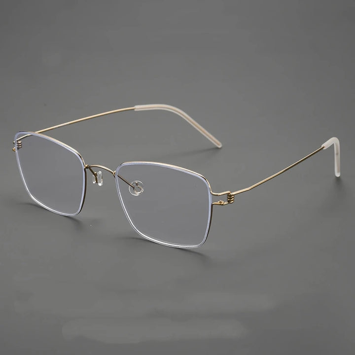 Yimaruili Women's Full Rim Square Screwless Titanium Eyeglasses 360175