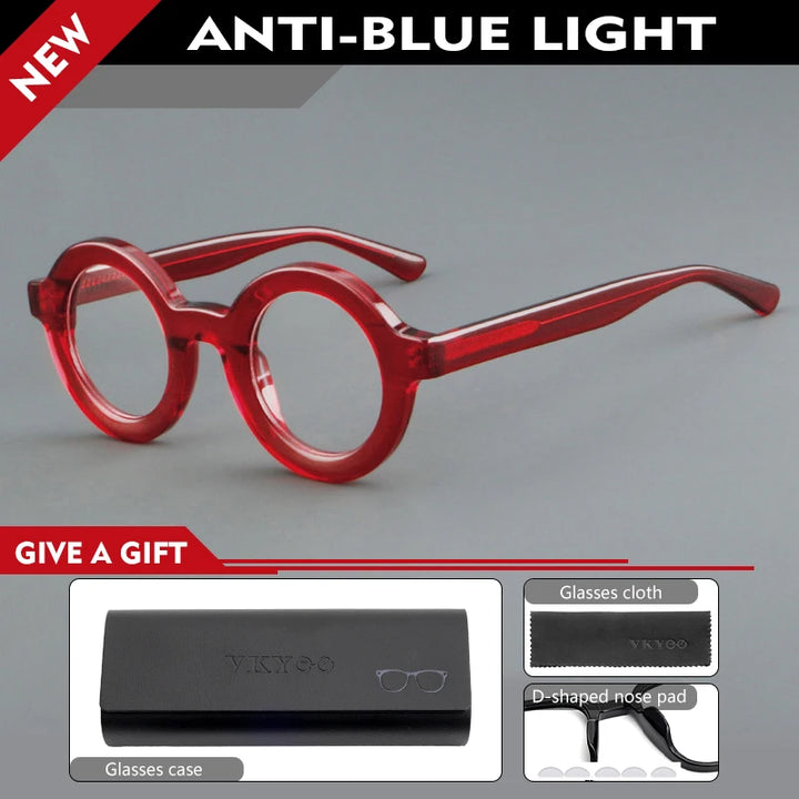 Vicky Unisex Full Rim Round Thick Acetate Reading Glasses 623103