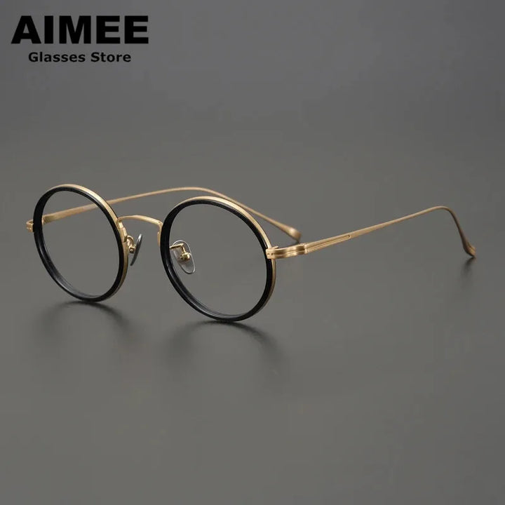 Aimee Unisex Full Rim Round Oval Titanium Eyeglasses 1061 Full Rim Aimee   