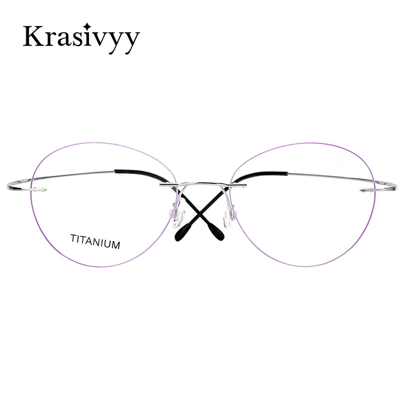 Krasivyy Unisex Rimless Round Titanium Prescription Eyeglasses KR6019 - view 2