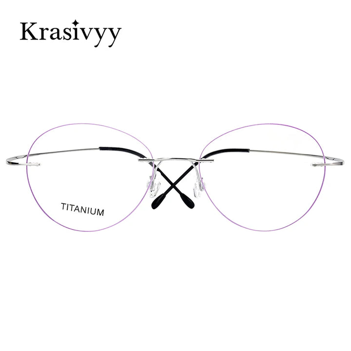Krasivyy Unisex Rimless Round Titanium Prescription Eyeglasses KR6019 - view 2