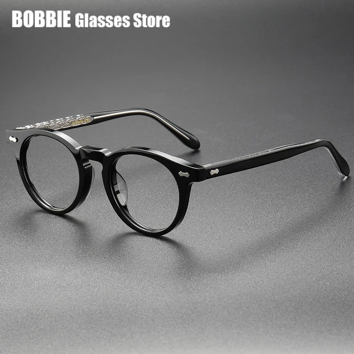 Bobbie Unisex Full Rim Oval Round Acetate Titanium Eyeglasses 765053