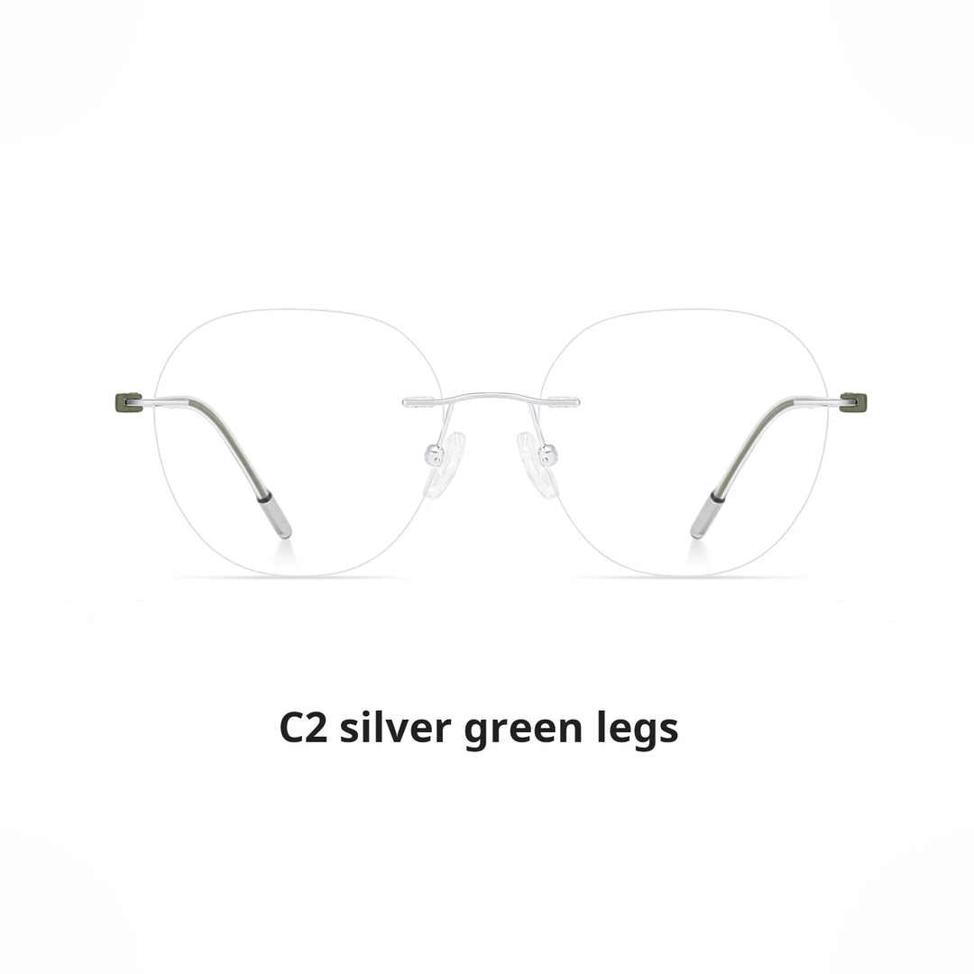 Xbora Unisex Rimless Classic Pure Titanium Eyeglasses 23006 — view 6 | Xbora at FuzWeb