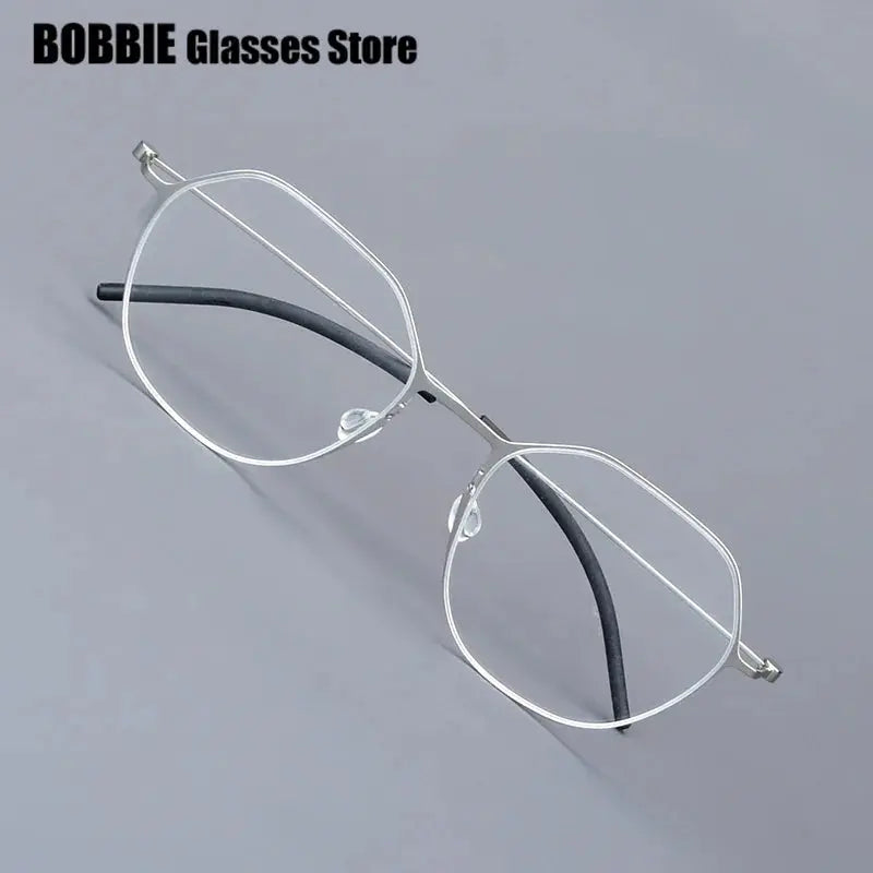 Bobbie 554065 Unisex Flat Tip Full Rim Polygon Titanium Frames FuzWeb