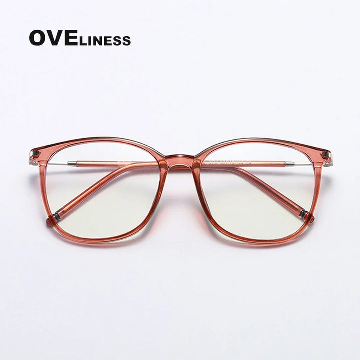 Oveliness Unisex Full Rim Square Tr 90 Titanium Eyeglasses 618137