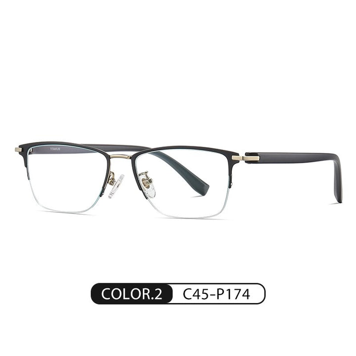 Zirosat Men's Semi Rim Square Tr 90 Titanium Eyeglasses St6212 Semi Rim Zirosat C2  