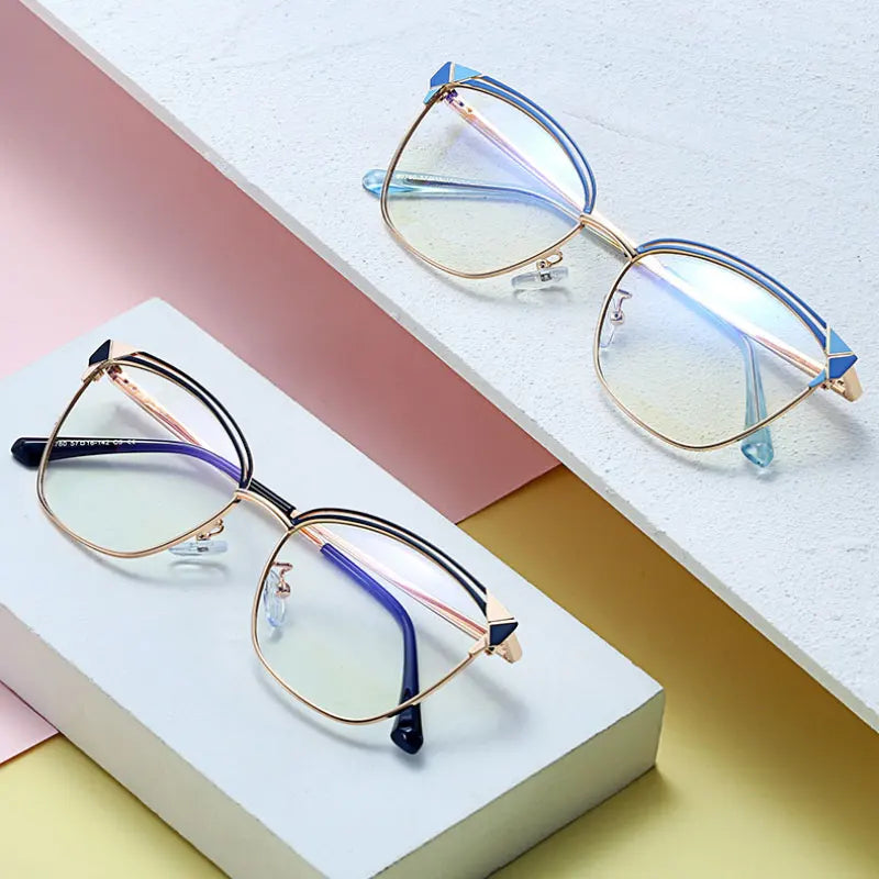 Handoer Women's Full Rim Square Cat Eye Tr 90 Alloy Eyeglasses 795780