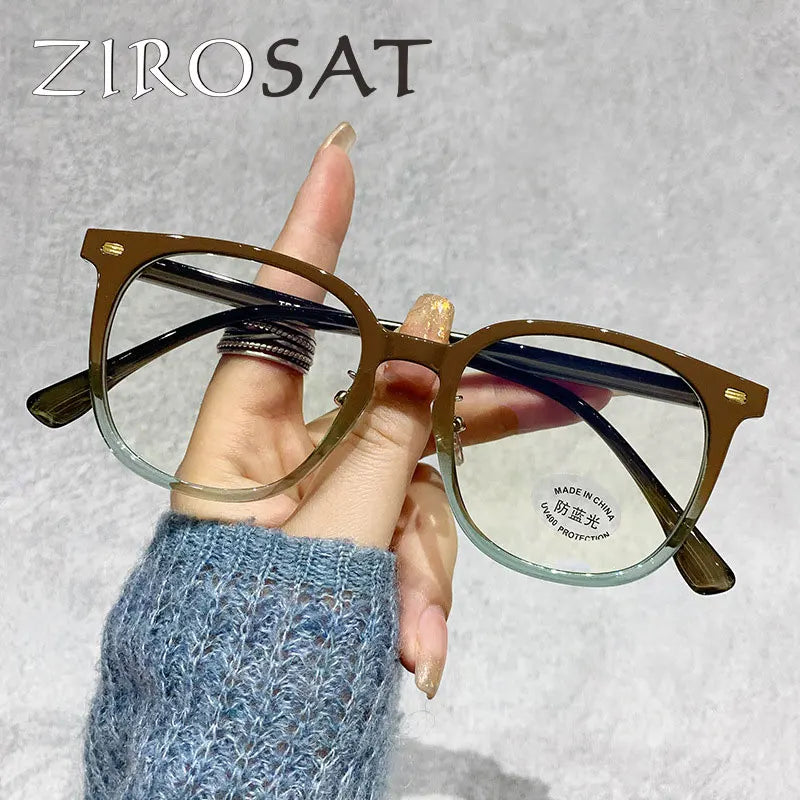Zirosat Men's Full Rim Square Tr 90 Alloy Eyeglasses 30172
