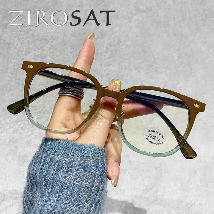 Zirosat Men's Full Rim Square Tr 90 Alloy Eyeglasses 30172