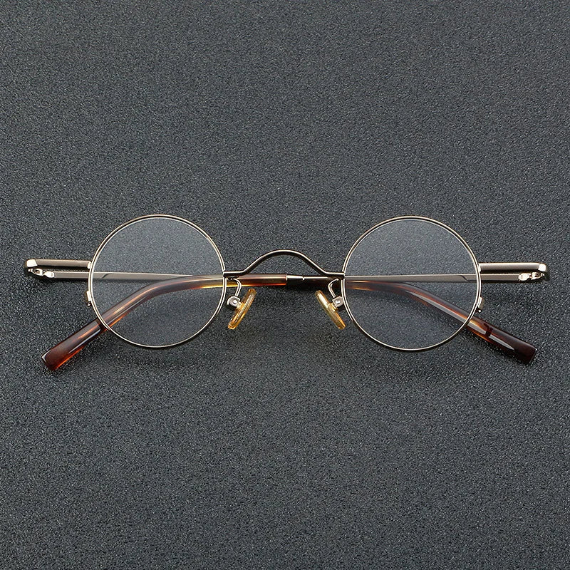 Cubojue Unisex Full Rim Small Round 35mm Alloy Reading Glasses 6801 Reading Glasses Cubojue 0 bronze 