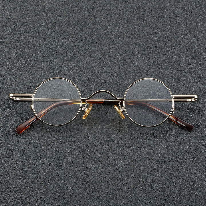 Cubojue Unisex Full Rim Small Round 35mm Alloy Reading Glasses 6801 Reading Glasses Cubojue 0 bronze 