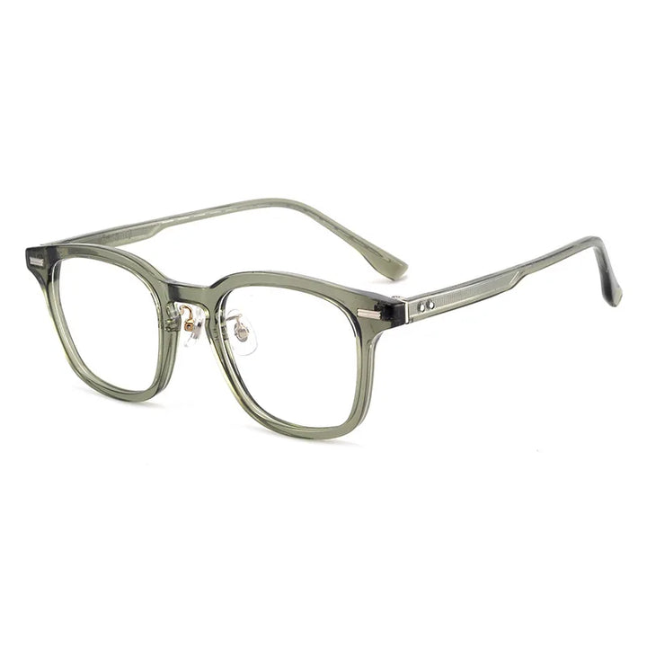 Momoja Unisex Full Rim Square Acetate Titanium Eyeglasses 98301