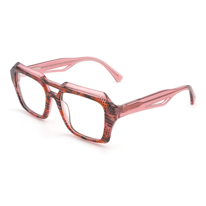 Hewie Unisex Full Rim Square Double Bridge Acetate Eyeglasses 923091