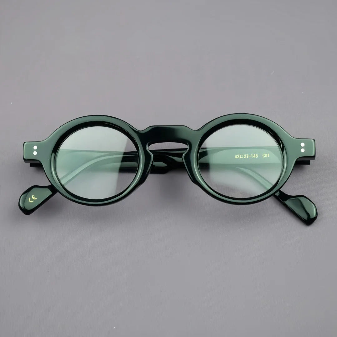 Hewei Women's Full Rim Round Thick Acetate Temple Eyeglasses 23118