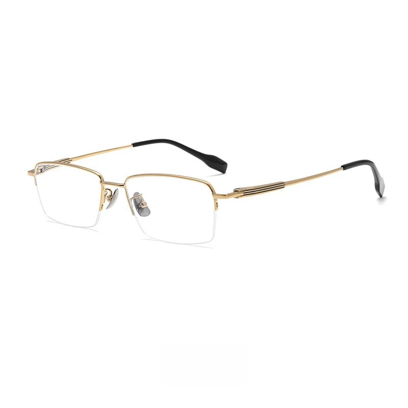 Yimaruili Women's Semi Rim Square Titanium Eyeglasses 21137
