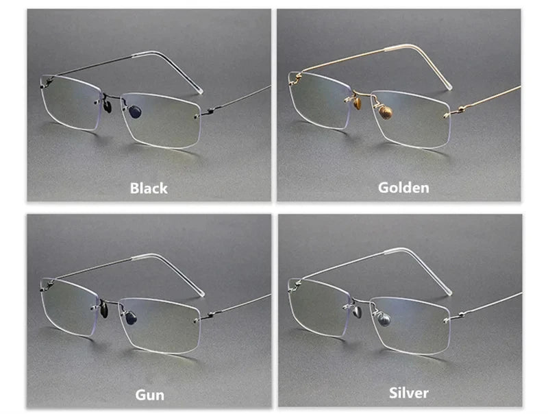 Aimee Women's Rimless Square Titanium Eyeglasses 2269 Rimless Aimee   