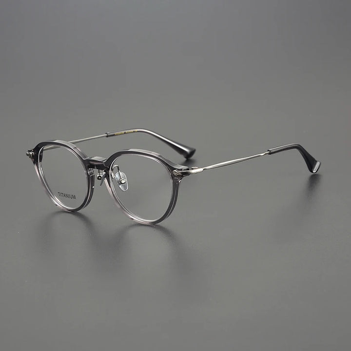 Nobler Unisex Full Rim Flat Top Acetate Titanium Eyeglasses M131 Full Rim Nobler C6  