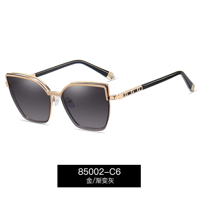 CCspace Women's Full Rim Square Cat Eye Alloy Eyeglasses Clip On Sunglasses 802583