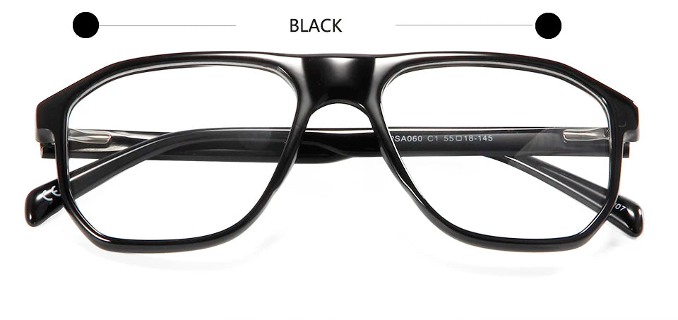 Esnbie Unisex Full Rim Square Acetate Eyeglasses 220601 Full Rim Esnbie black